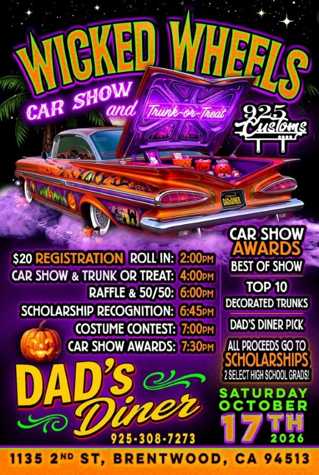 Wicked Wheels Car Show & Trunk-or-Treat event flyer