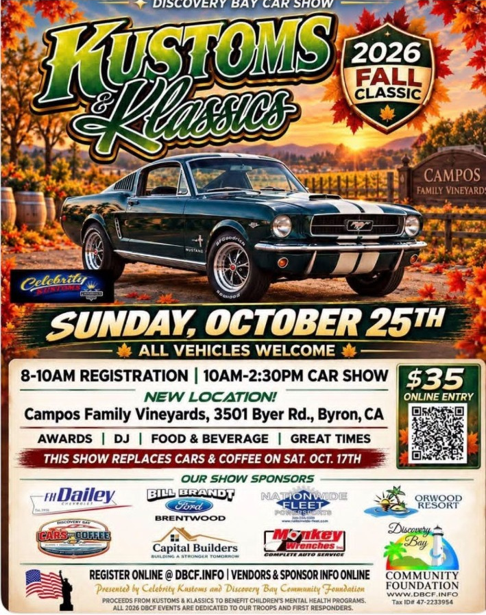 Discovery Bay Cars & Coffee — CANCELED October 17 event flyer