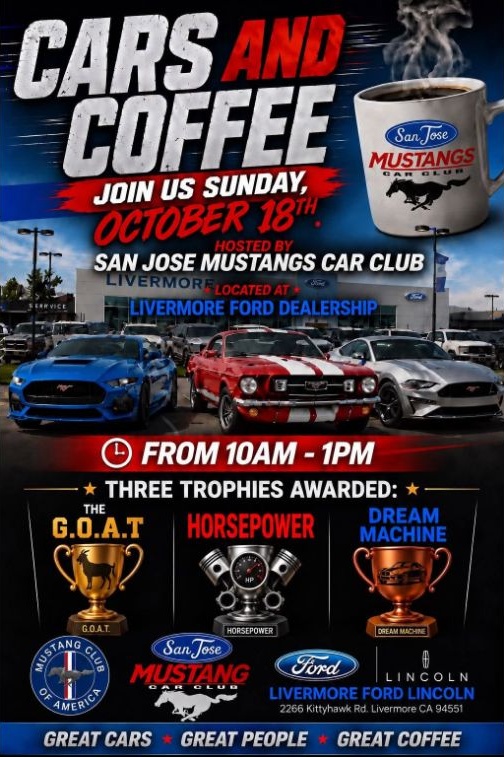 Inaugural Cars & Coffee at Livermore Ford event flyer