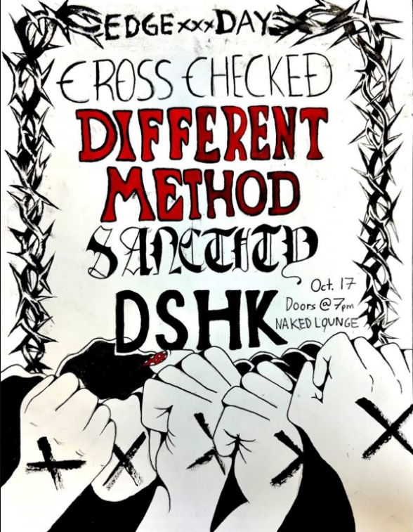 Edge Day – Cross Checked / Different Method / Sanctity / DSHK event flyer