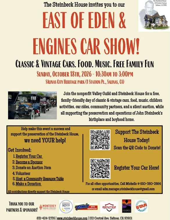 East of Eden & Engines Car Show event flyer