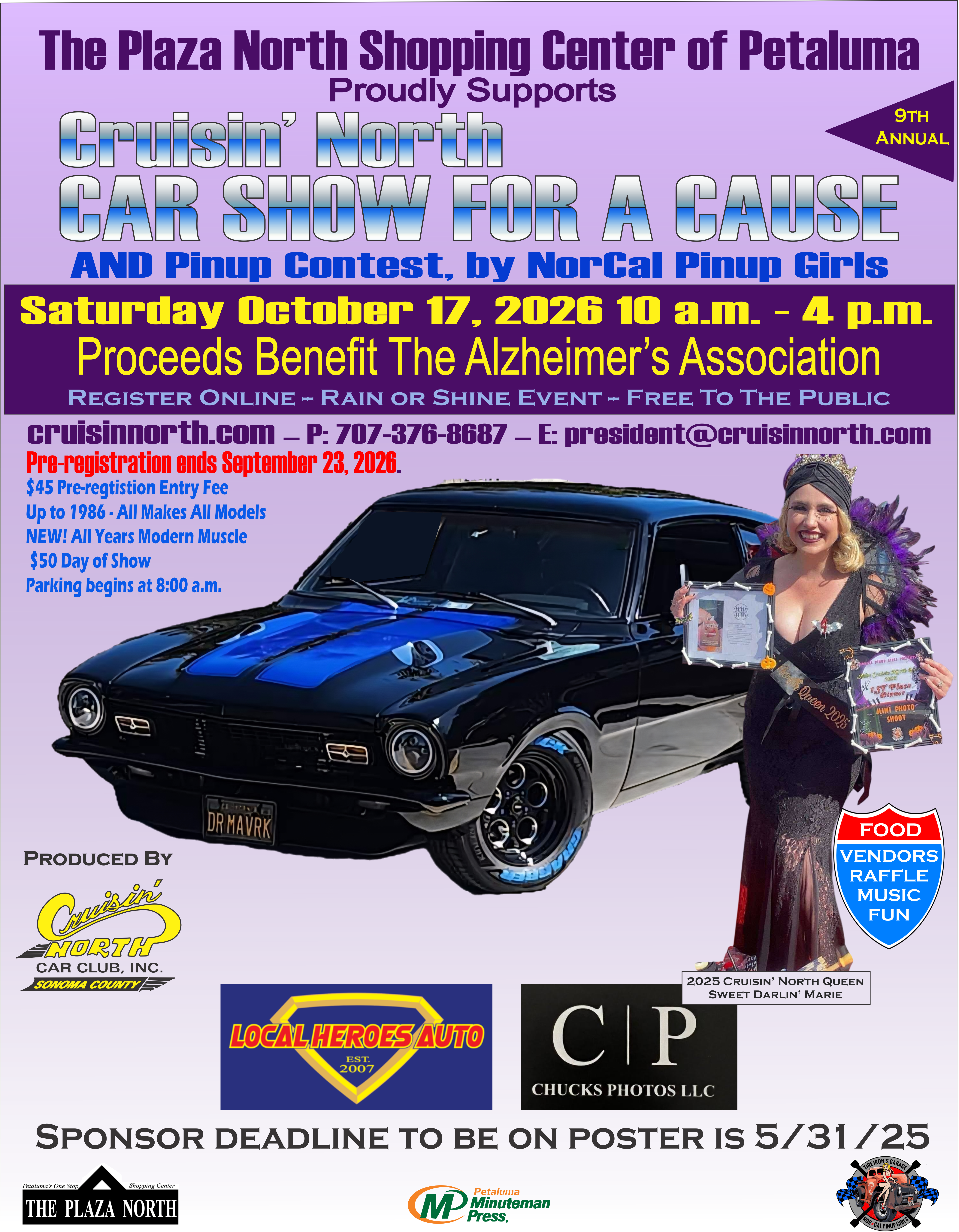 Cruisin’ North Car Show for a Cause event flyer