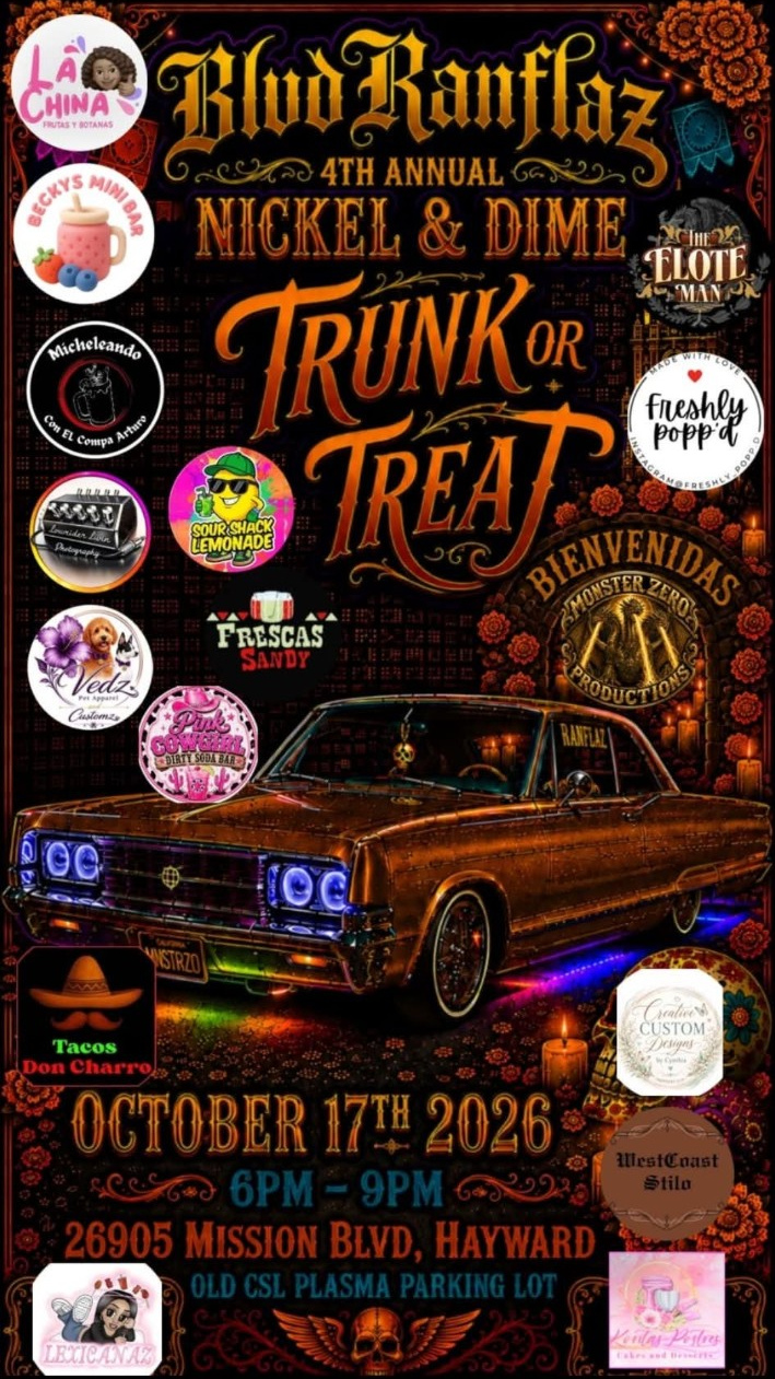 Bloo Ranflaz 4th Annual Nickel & Dime Trunk or Treat event flyer