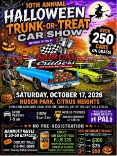 Nor Cal Cruisers 10th Annual Halloween Trunk-or-Treat Car Show event flyer
