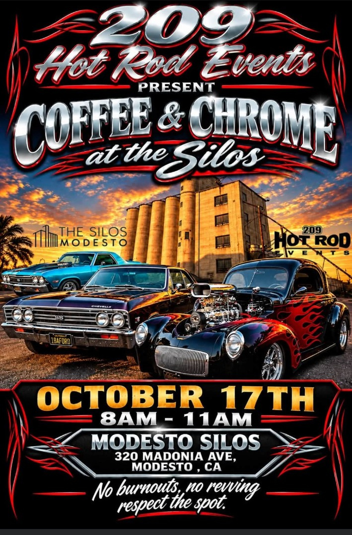 Coffee & Chrome at the Silos event flyer
