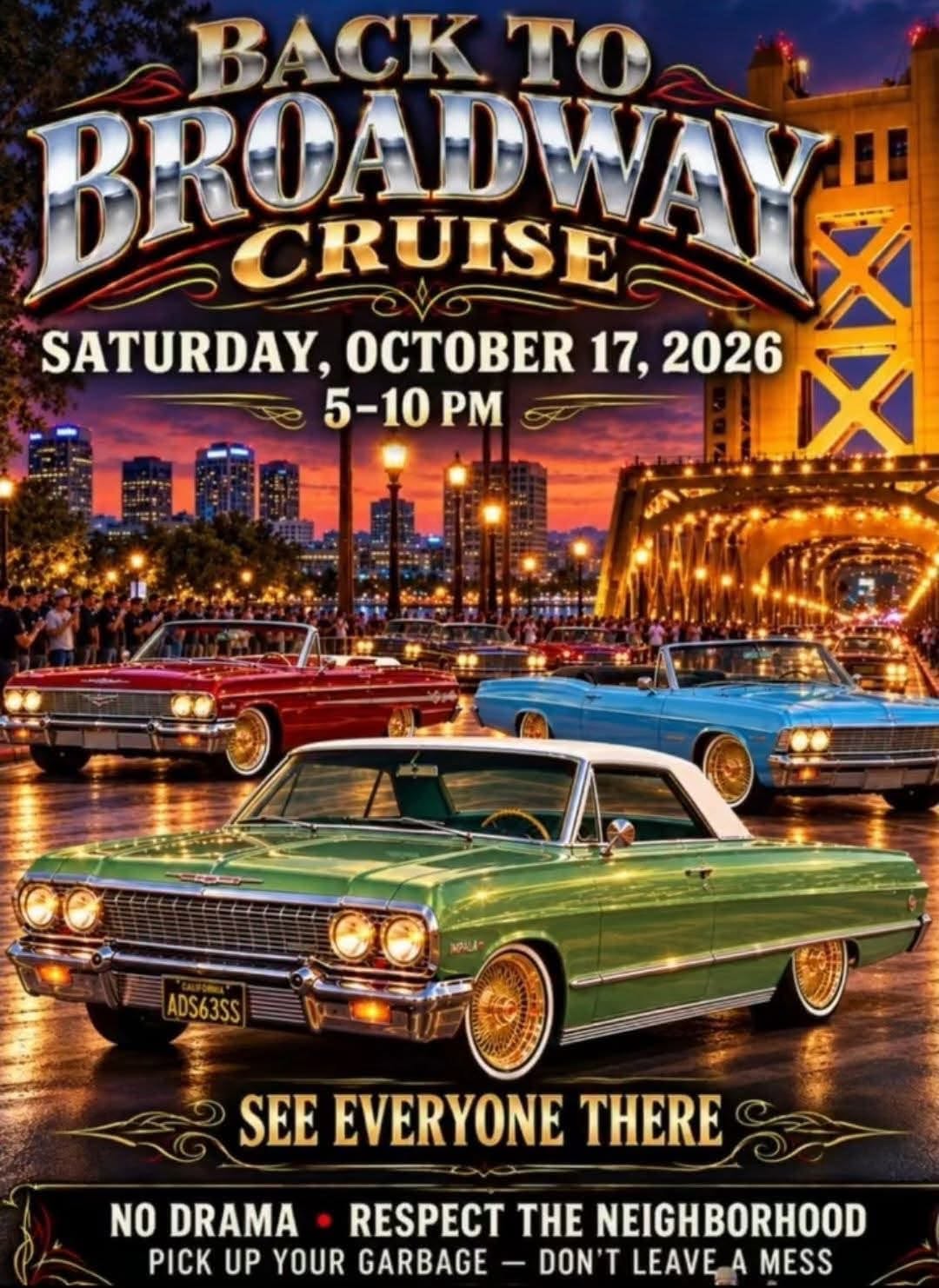 Back to Broadway Cruise event flyer