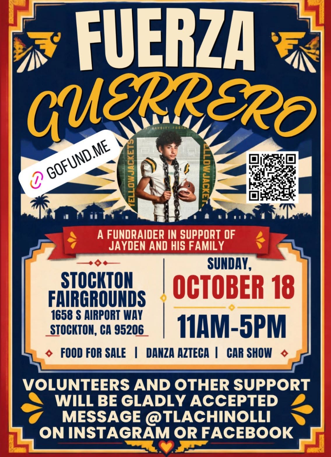 Fuerza Guerrero Fundraiser & Car Show event flyer