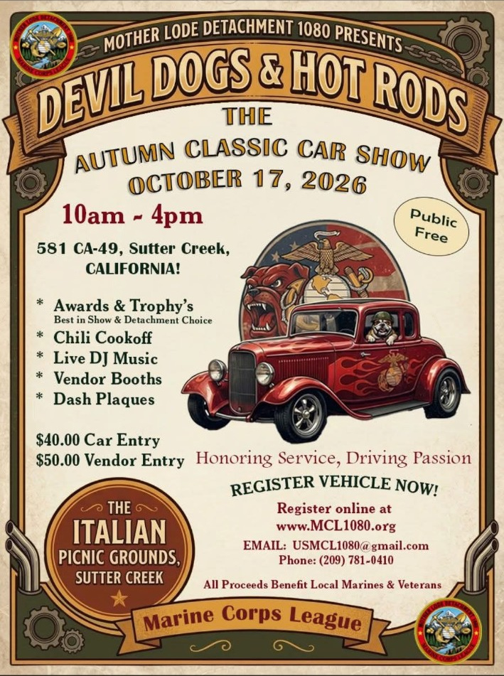 Devil Dogs & Hot Rods Autumn Classic Car Show event flyer