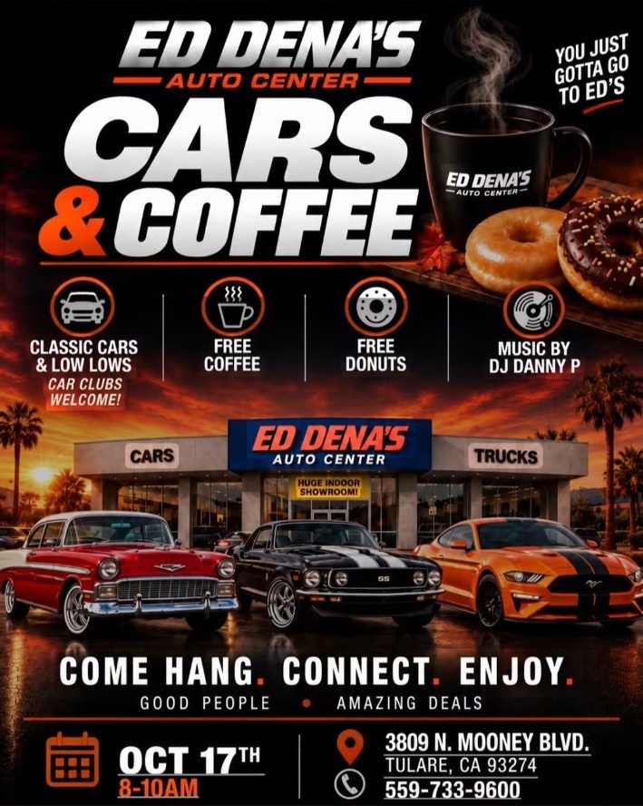 Ed Dena’s Cars & Coffee event flyer