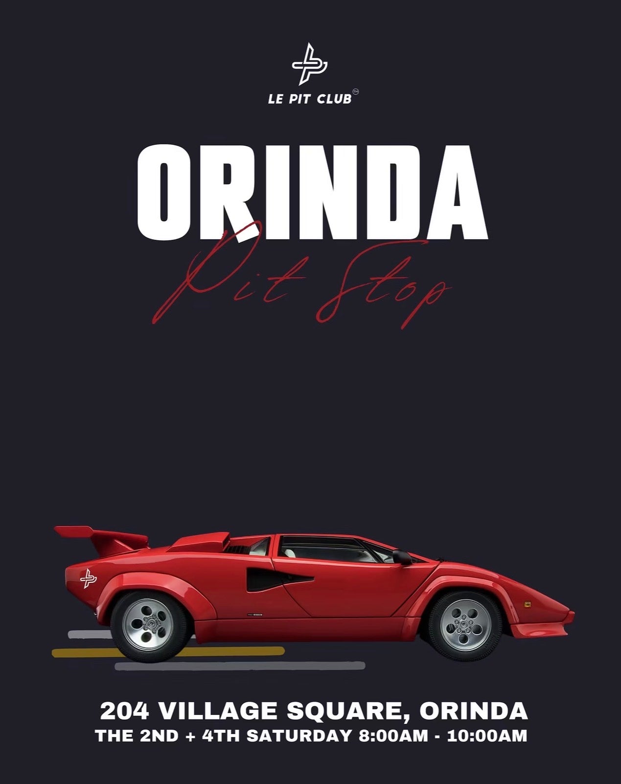 Orinda Pit Stop event flyer
