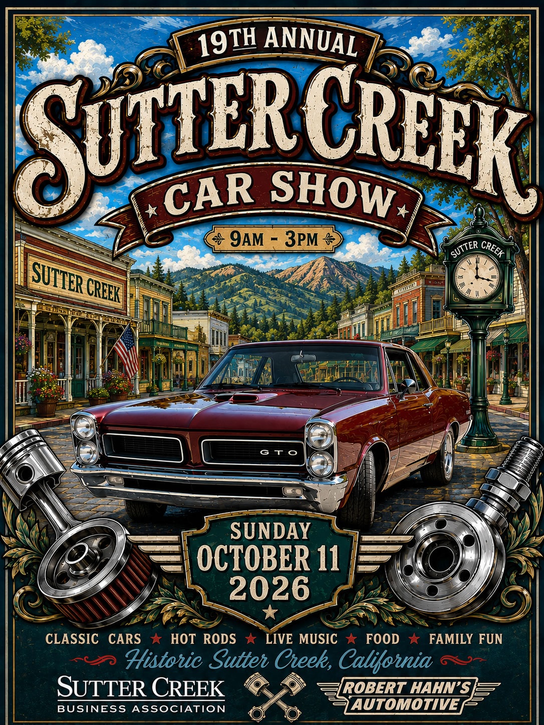 19th Annual Sutter Creek Car Show event flyer